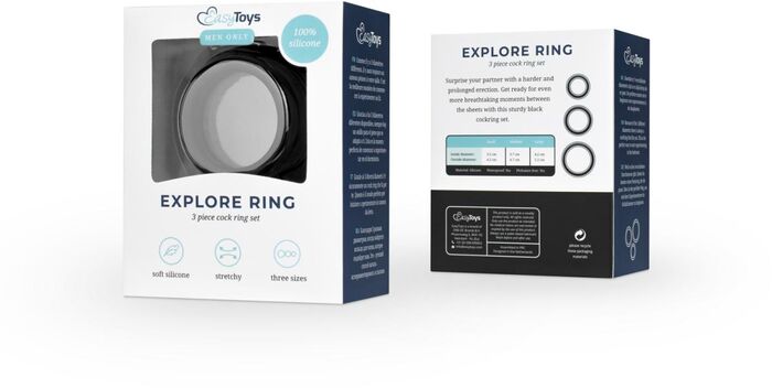 EasyToys sílikon typpahringir - 3 stk sett