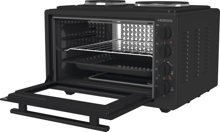 Ecotronic Borðofn með 2 hellum - Svartur