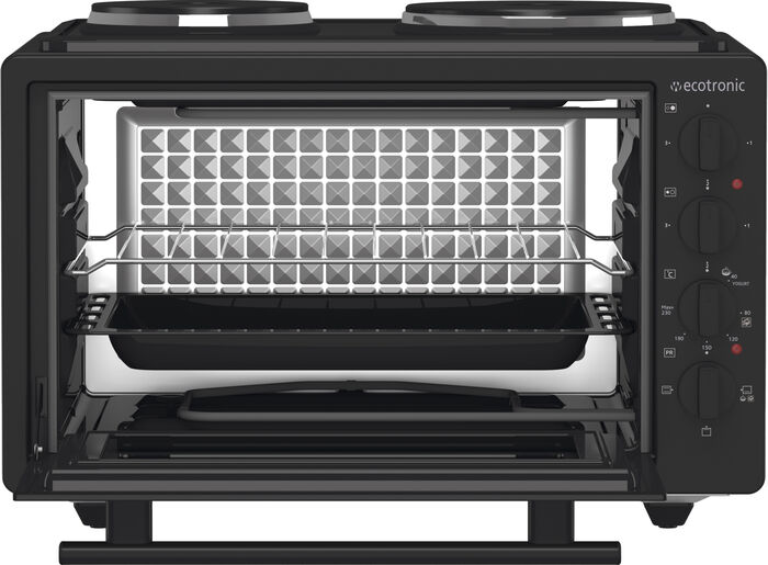 Ecotronic Borðofn með 2 hellum - Svartur