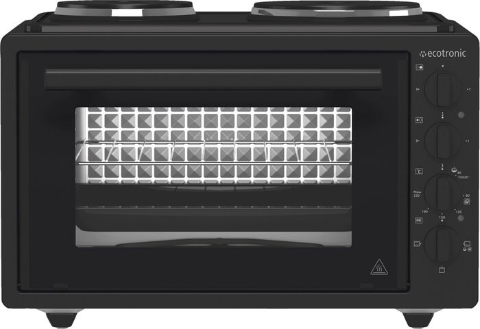 Ecotronic Borðofn með 2 hellum - Svartur