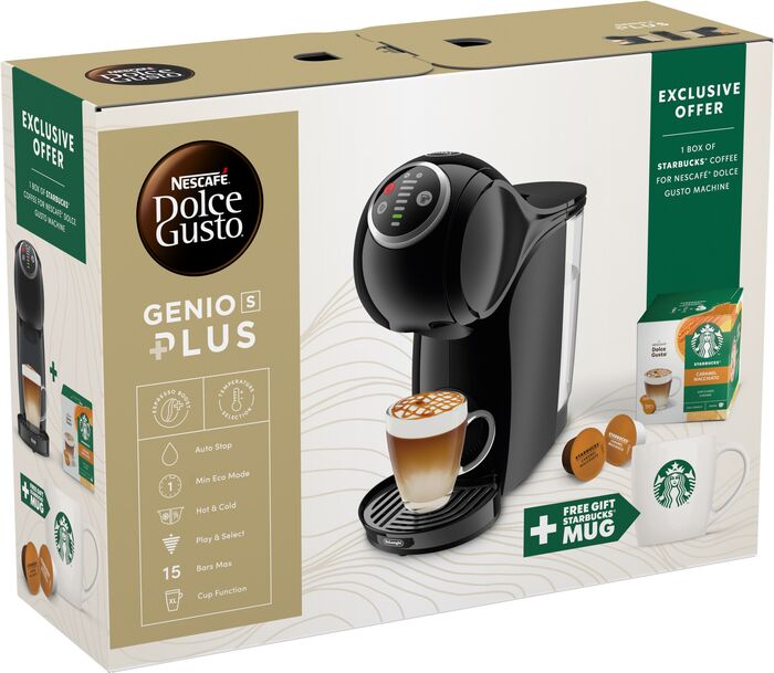 Dolce Gusto Genio S Plus hylkjavél Starbucks pakki - Svört
