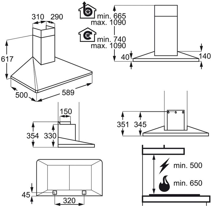 Electrolux veggháfur EFF60560OX