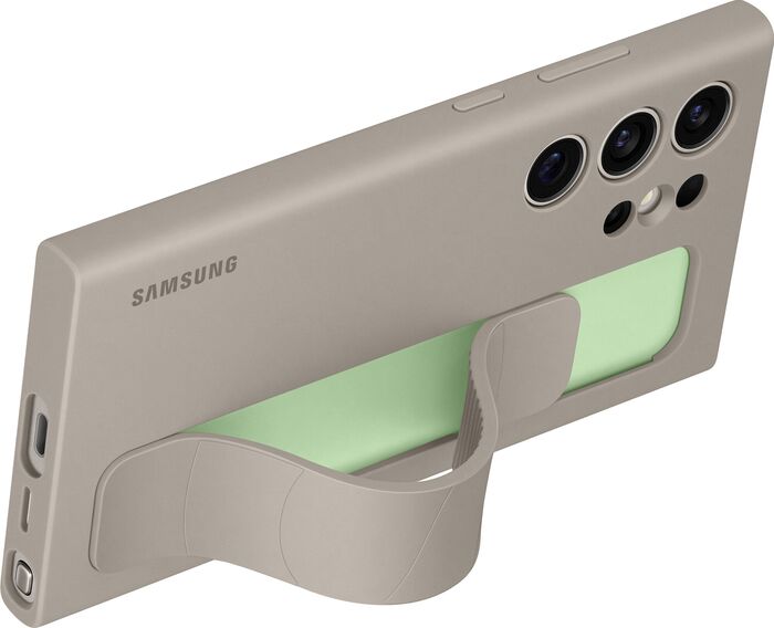 Samsung Galaxy S24 Ultra Standing símahulstur með ól - Grátt