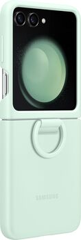 Samsung Galaxy Flip5 sílikon símahulstur með hring - Hafgrænt 