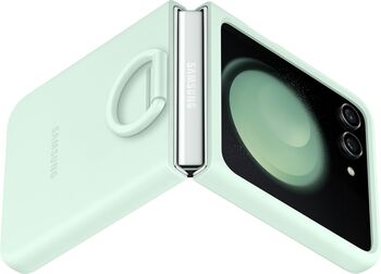 Samsung Galaxy Flip5 sílikon símahulstur með hring - Hafgrænt 
