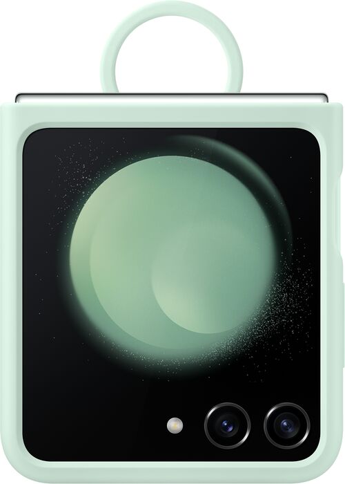 Samsung Galaxy Flip5 sílikon símahulstur með hring - Hafgrænt 