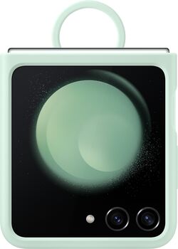 Samsung Galaxy Flip5 sílikon símahulstur með hring - Hafgrænt 