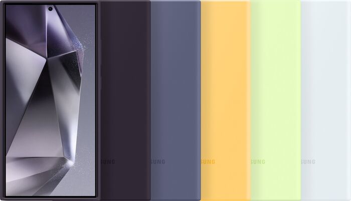 Samsung Galaxy S24 Ultra sílikon símahulstur - Dökkfjólublátt