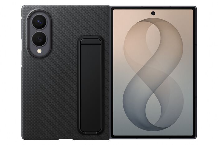 Samsung Galaxy Z Fold8 Carbon hulstur með standi - Svart