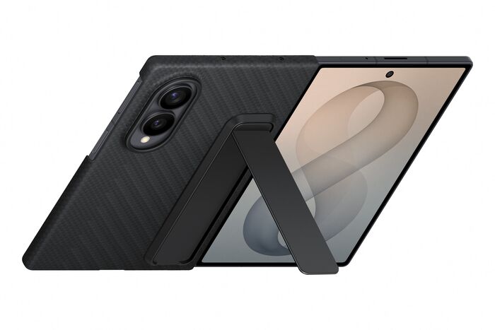 Samsung Galaxy Z Fold8 Carbon hulstur með standi - Svart