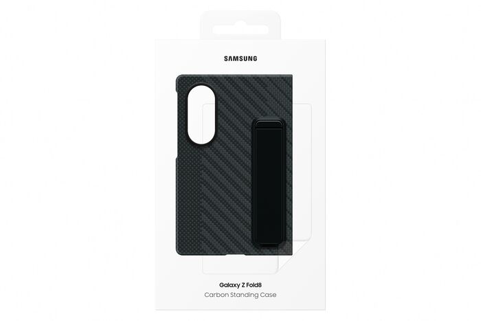 Samsung Galaxy Z Fold8 Carbon hulstur með standi - Svart
