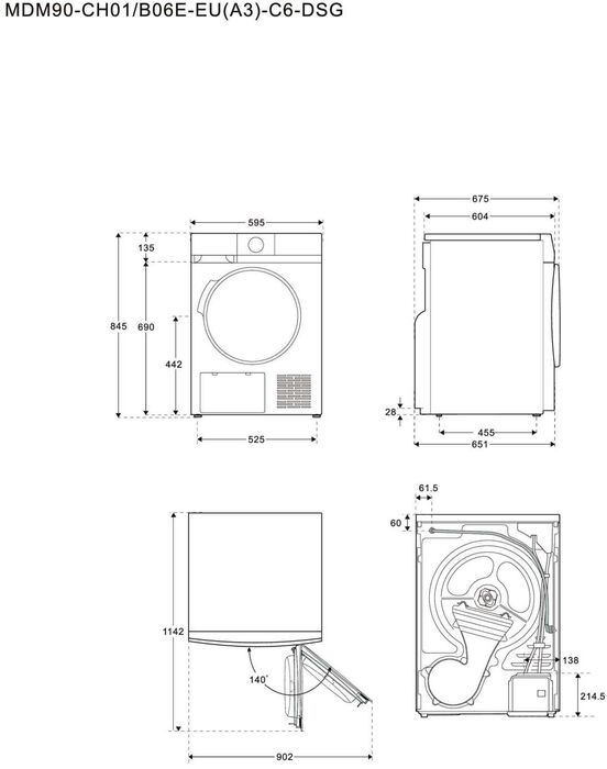 Epoq EHP9W23 þurrkari - Hvítur