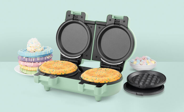 Giles & Posner tvöfalt mini vöfflujárn - Grænt