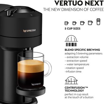 Nespresso Vertuo Next hylkjavél - Svört/Mött 