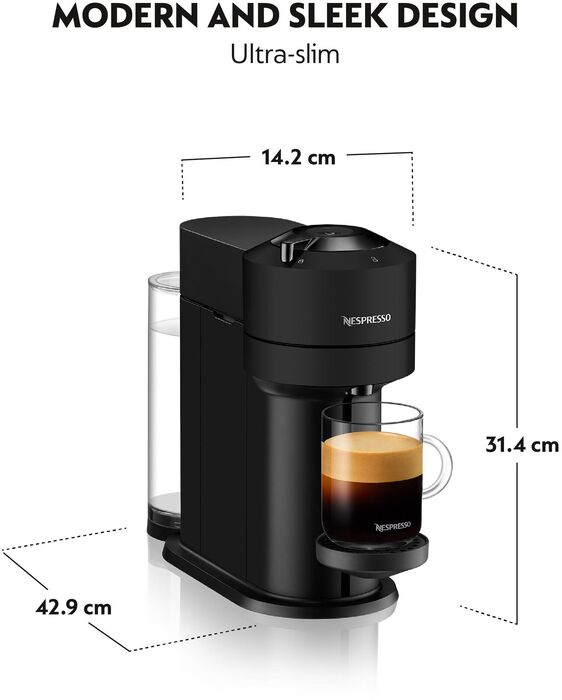 Nespresso Vertuo Next hylkjavél - Svört/Mött 
