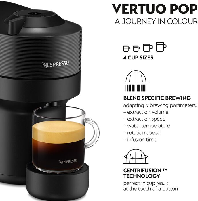 Nespresso Vertuo POP hylkjavél - Svört 