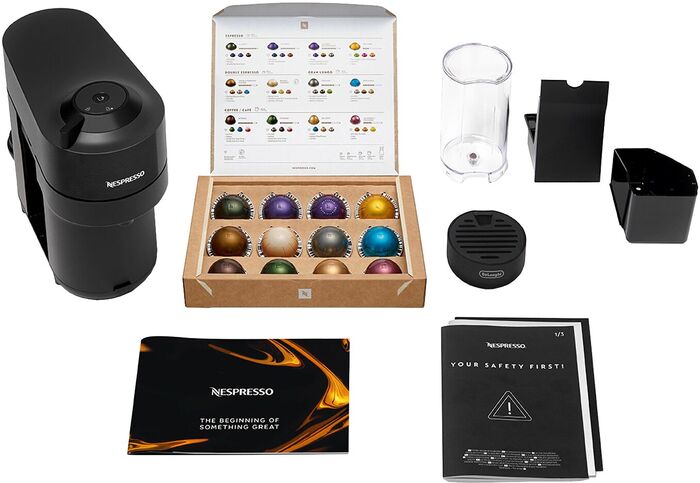 Nespresso Vertuo POP hylkjavél og Aeroccino 3 mjólkurflóari