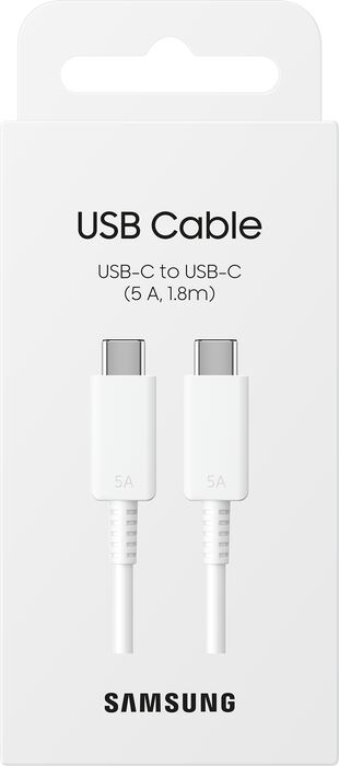 Samsung USB-C í USB-C snúra 5A - Hvít 1,8 metrar 