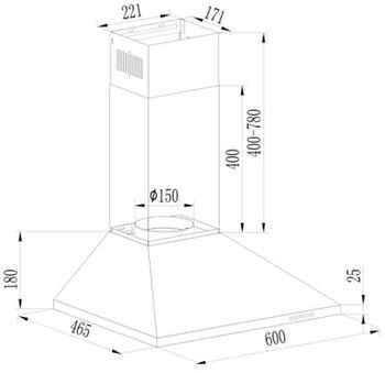 Electronic veggháfur EPH600W - Hvítur