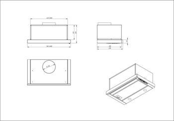 Ecotronic EPOC608S2 útdraganlegur gufugleypir - Stál