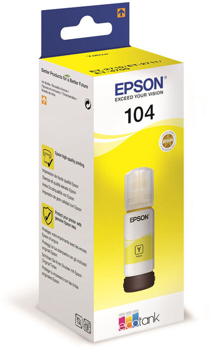 Epson EcoTank T104 blekbrúsi - Gulur