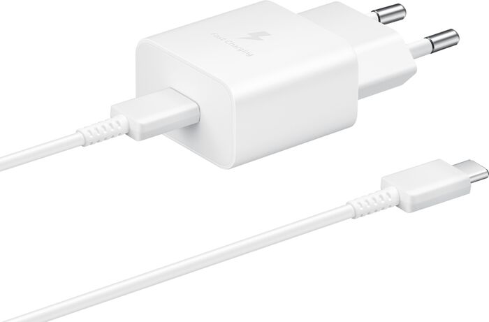 Samsung hleðslutæki 15W USB-C með kapli - Hvítt 