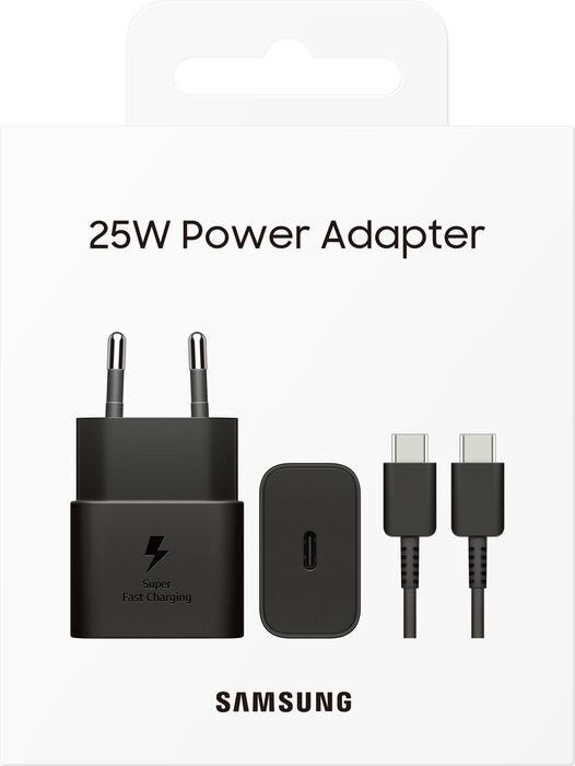 Samsung hleðslutæki 25W GaN USB-C með kapli - Svart