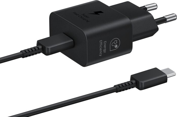 Samsung hleðslutæki 25W GaN USB-C með kapli - Svart