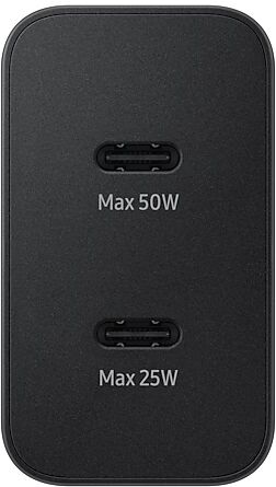 Samsung FastCharge 50 W Duo USB-C hleðslutæki með kapli - Svart