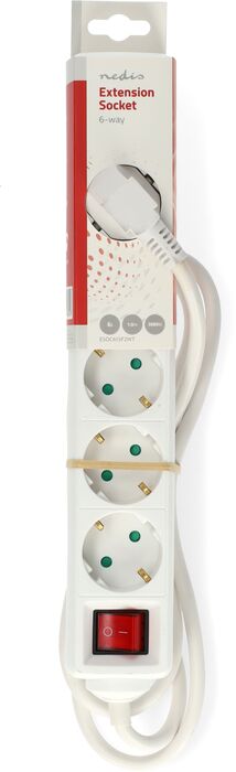 Nedis fjöltengi með rofa - 6 innstungur