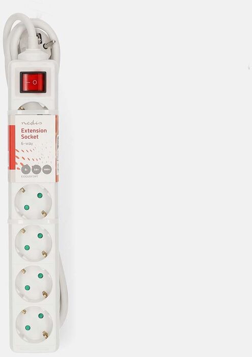 Nedis fjöltengi með rofa - 6 innstungur