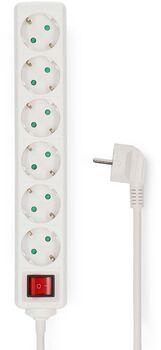 Nedis fjöltengi með rofa - 6 innstungur