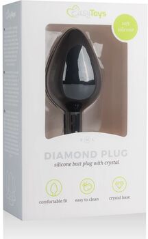 EasyToys Diamond Plug M rassaörvari - Svartur 