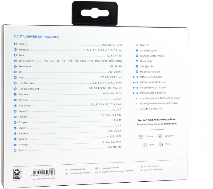 iFixit Manta skrúfjárn með 112 bitum