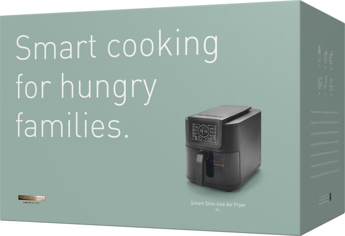 F&B Slim Smart loftsteikingarpottur 8 L - Svartur