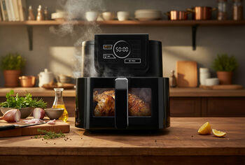 F&B Slim Smart loftsteikingarpottur 8 L - Svartur