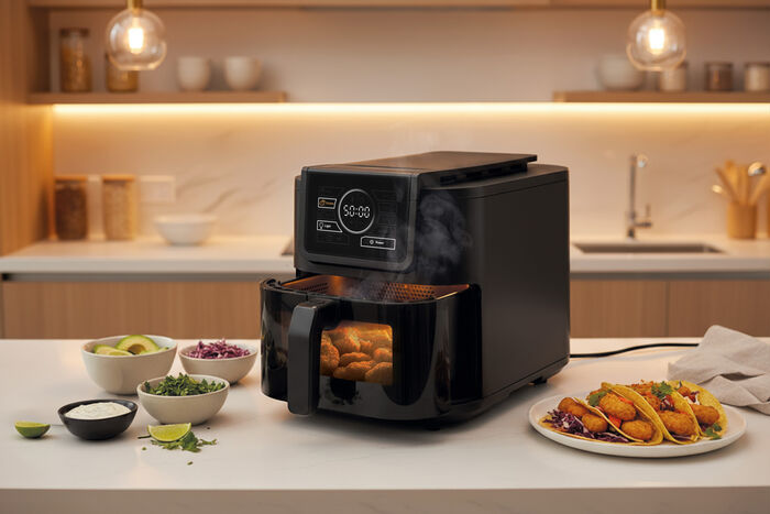 F&B Slim Smart loftsteikingarpottur 8 L - Svartur