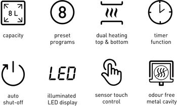 F&B loftsteikingarpottur 8 L Air Fryer