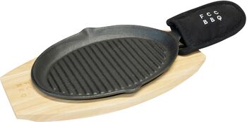FCC grillpanna 21cm, hanski og tréplata