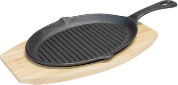 FCC grillpanna 21cm, hanski og tréplata