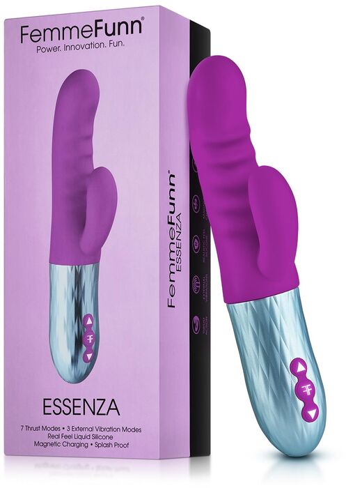 FemmeFunn Essenza Thrusting tvöfaldur titrari - Fjólublár 