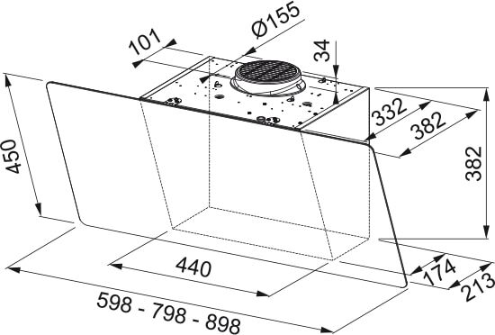 Franke veggháfur FLG905 - Svartur 