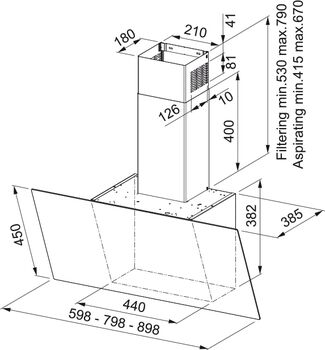 Franke veggháfur FLG905 - Svartur 
