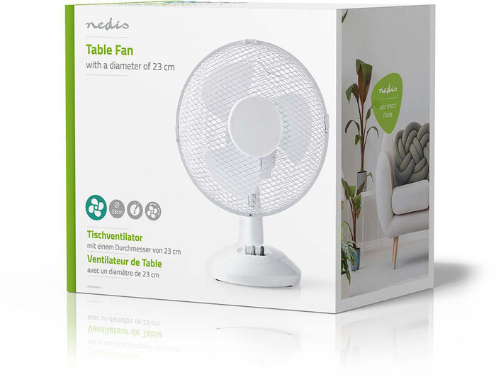 Nedis borðvifta 23 cm - Hvít