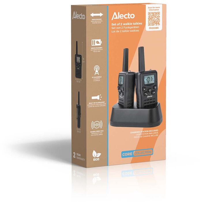 Alecto FR200BK talstöðvar 2 stk - Svartar