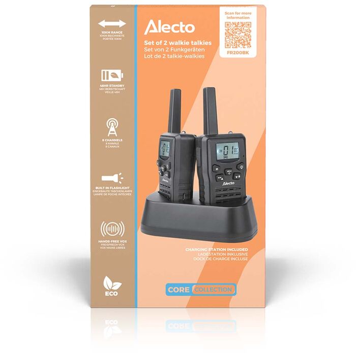Alecto FR200BK talstöðvar 2 stk - Svartar