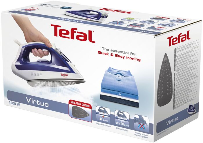 Tefal Virtuo gufustraujárn - Blátt
