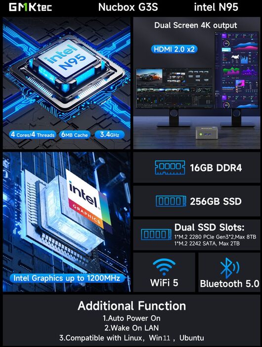 GMKtec NucBox G3S N95/8/256GB smátölva