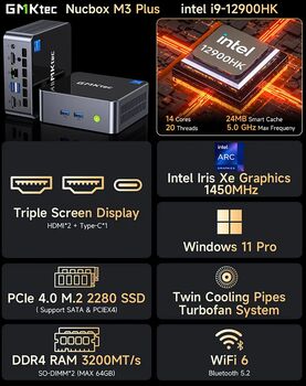 GMKTec NucBox M3 Plus smátölva I9/16/1TB