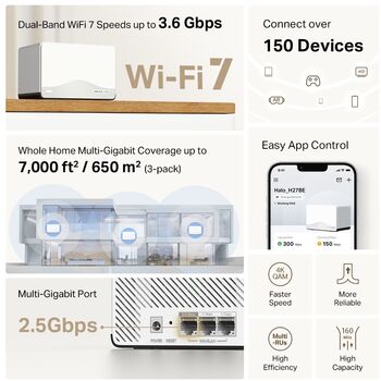 Mercusys Halo H27BE WiFi 7 mesh-kerfi (3-pk)